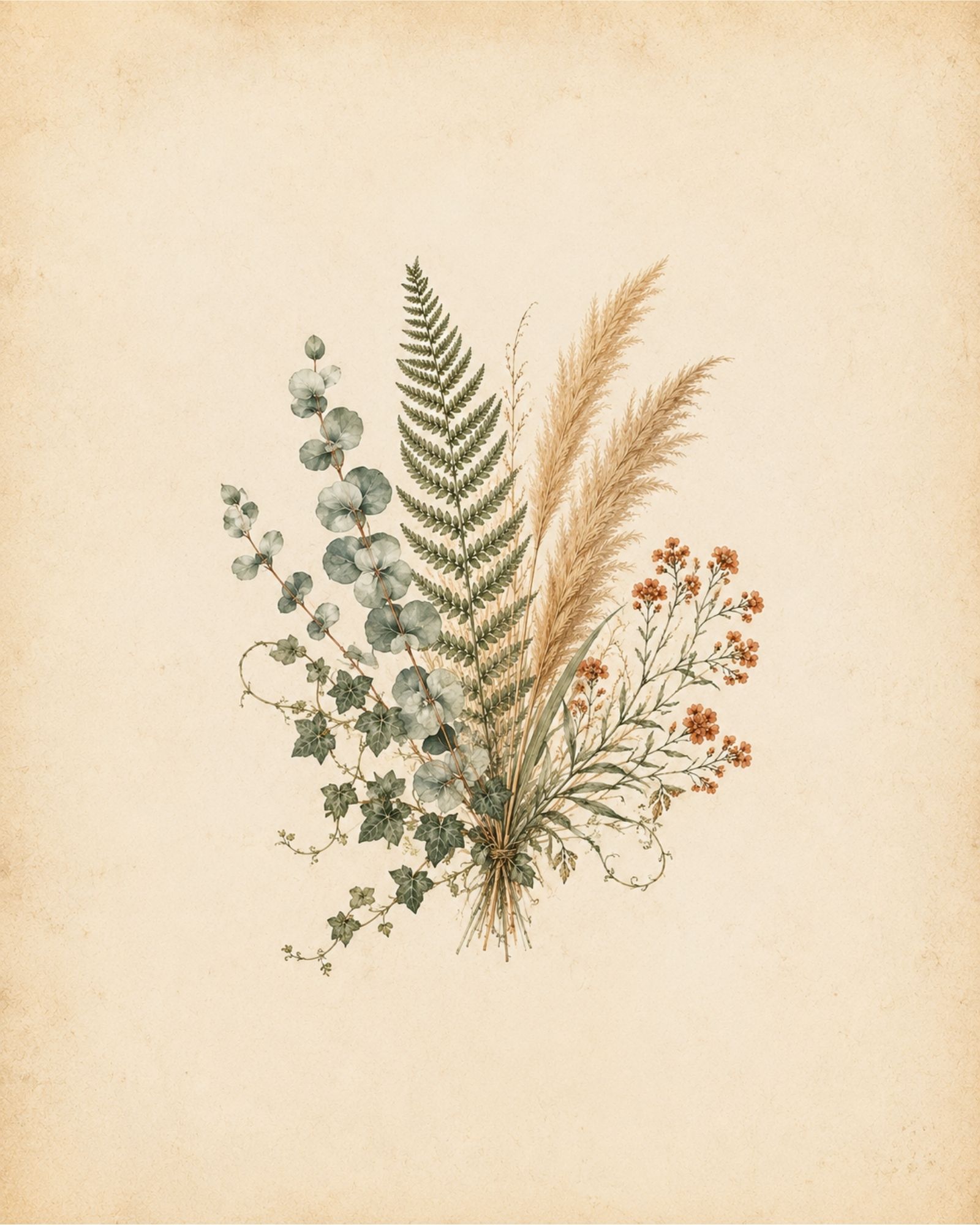 Vintage Floral Botanical Prints, Boho Watercolor Gallery Wall Set - Image 9